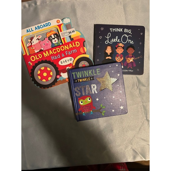 Other - Kids Board Book Lot Think Big Little One Twinkle Star Old MacDonald 3 Piece Set